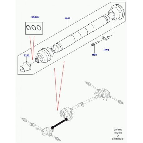 Land rover ecrou arbre trans Range L405,  Sport (LR034518)