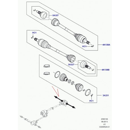 Land rover jeu de manchons Range L405,  Sport (LR034533)