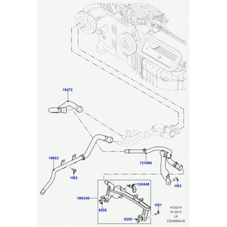 Land rover tuyau a eau chaude Range Sport (LR034597)