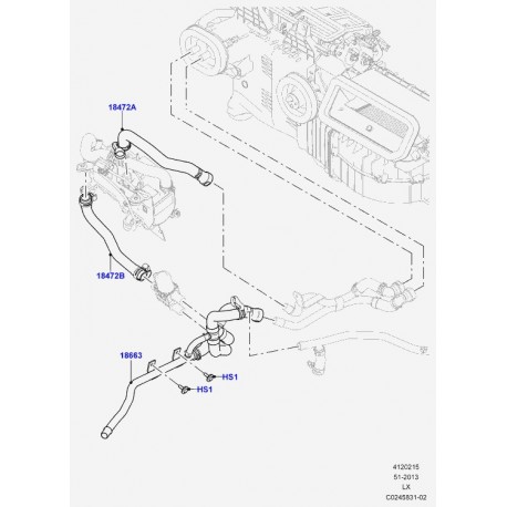 Land rover tuyau a eau chaude Range Sport (LR034599)