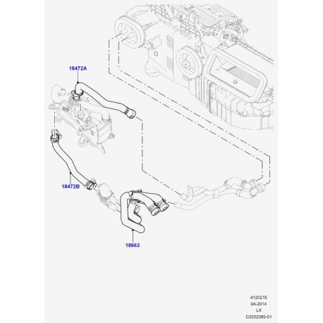 Land rover tuyau a eau chaude Range L405,  Sport (LR034601)