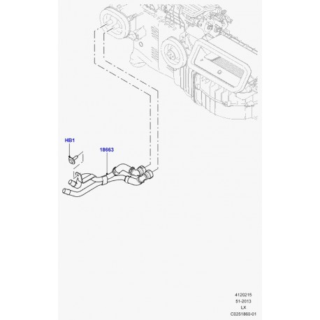 Land rover tuyau a eau chaude Range L405,  Sport (LR034608)