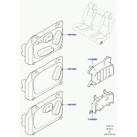 Land rover commutateur reglage electrique siege Range L405 (LR034917)