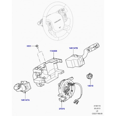 Land rover capteur-rotation duvolant Range L405 (LR034960)