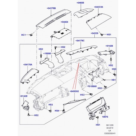 Land rover couvercle degivrage pare-brise Range L405,  Sport (LR035427)