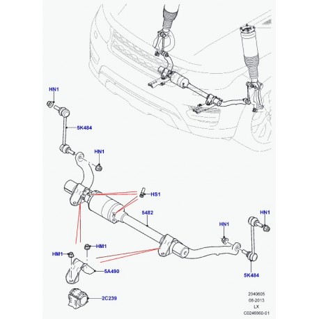 Land rover support barre stabilisatrice Range L405,  Sport (LR035446)