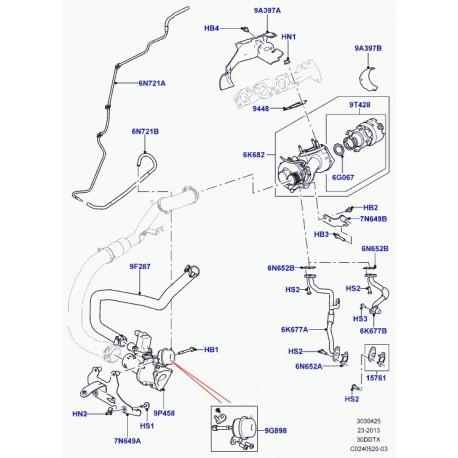 Land rover soupape d'arret Range L405,  Sport (LR035450)