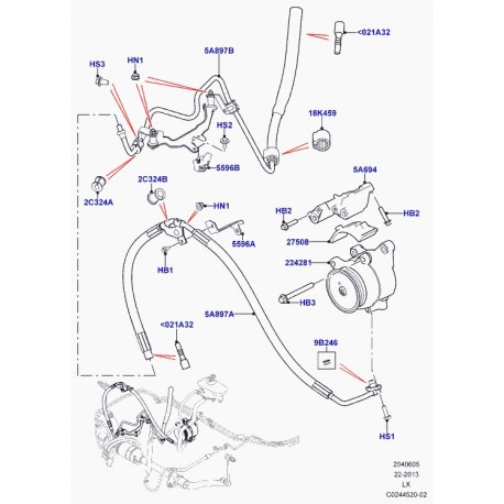 Land rover tube systeme barre stabilisatrice active Range Sport (LR035469)