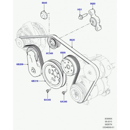 Land rover support poulie de tension Range Sport (LR035491)