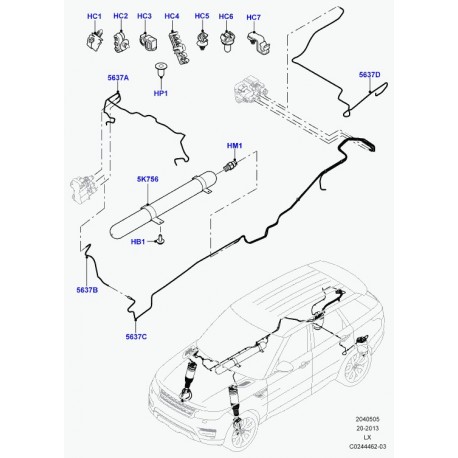 Land rover clip tuyau Range L405,  Sport (LR035615)