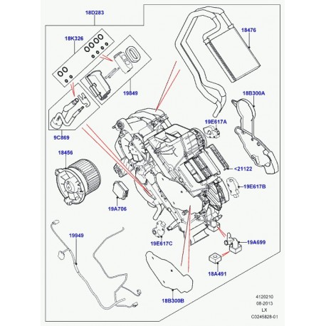 Land rover tuyau flexible d'ecoulement d'eau Range L405,  Sport (LR035745)