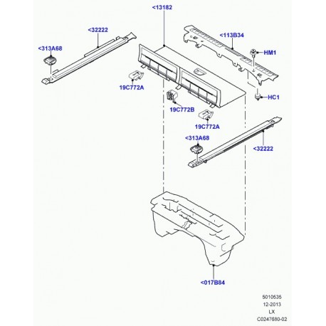 Land rover clip garn-montants Range L405,  Sport (LR035841)