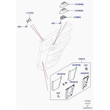 Land rover encadrement commutateur Range L405 (LR036320)