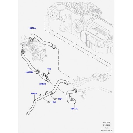 Land rover collecteur a eau Range L405,  Sport (LR036340)