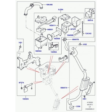 Land rover echangeur thermique-ffh Range L405,  Sport (LR036346)