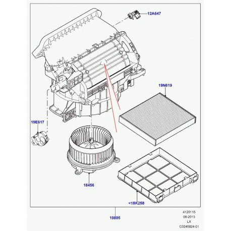 Land rover support filtre Range L405,  Sport (LR036370)