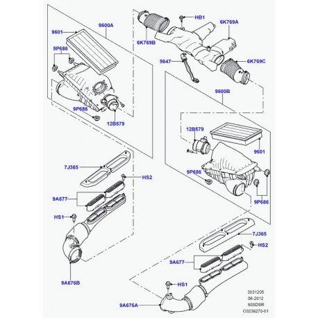 Land rover conduit d'air Range Sport (LR036433)