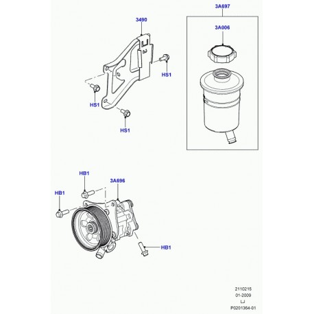 Land rover support reservoir Range L322 (LR036453)