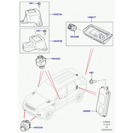 Land rover support camera Discovery 3, Range L405, Sport (LR036690)