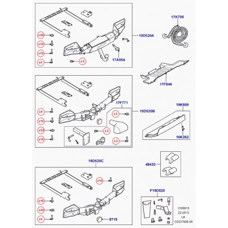 Land rover crochet de remorquage et sac Range L405 (LR036699)