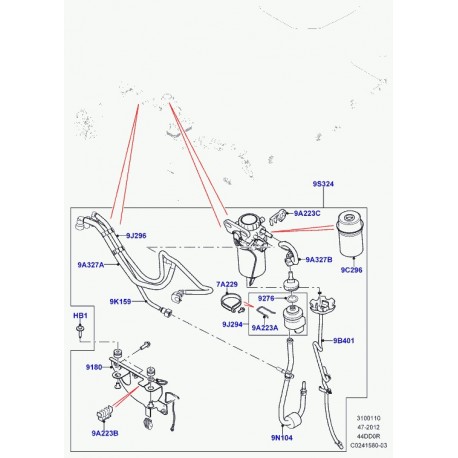 Land rover tuyau de retour de combustible Range L405,  Sport (LR036718)