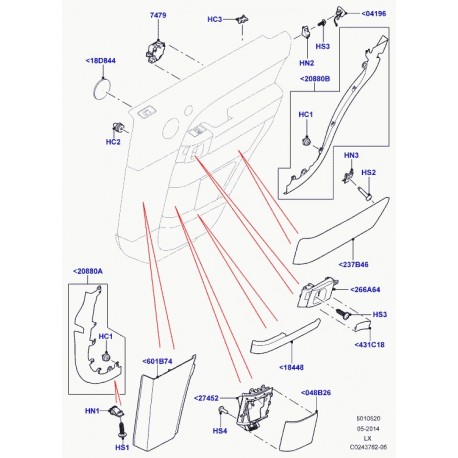 Land rover plate-blanking-door Range L405,  Sport (LR036882)