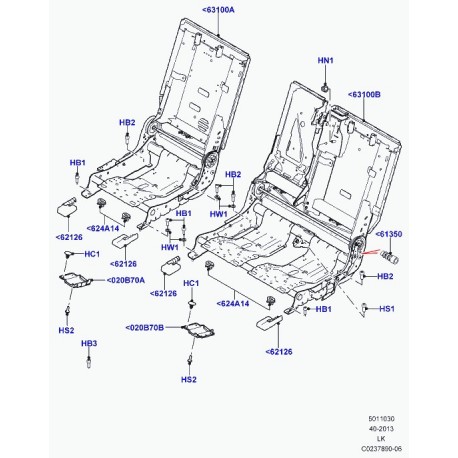 Land rover recouvrement glissieres Range L405 (LR036936)