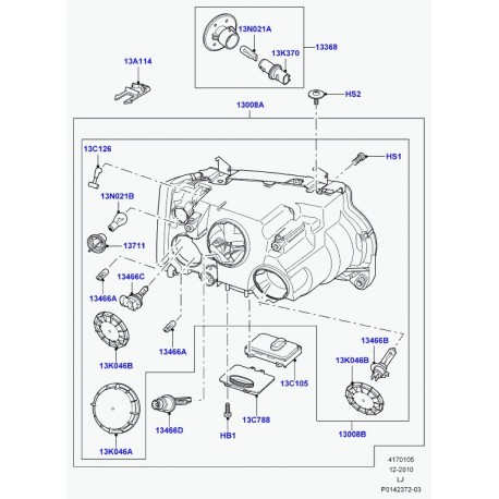 Land rover phare et indicateur Range L322 (LR037023)