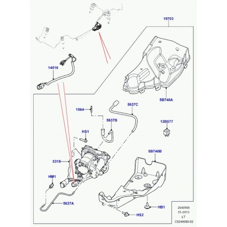 Land rover raccord de tuyaux Discovery 3, Range Sport (LR037068)