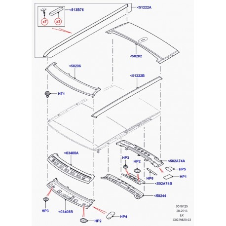 Land rover pavillon Range L405 (LR037208)