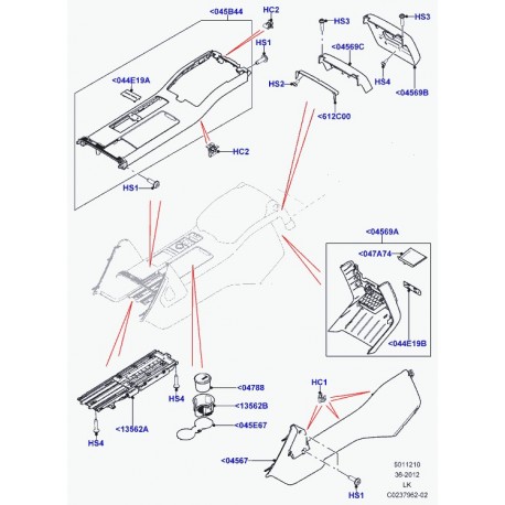 Land rover panneau console finition extremite Range L405 (LR037387)