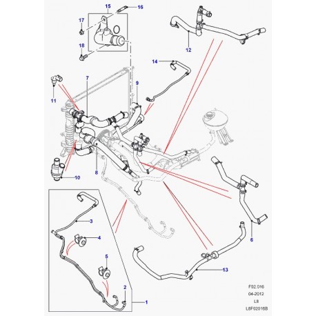 Land rover tuyau flexible d'evacuation d'air Defender 90, 110, 130 (LR037392)