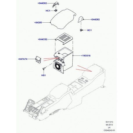 Land rover accoudoir couverclede console Range L405 (LR037403)