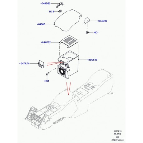 Land rover accoudoir couverclede console Range L405 (LR037413)