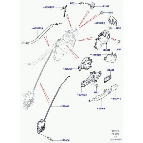 Land rover obturateur Range L405,  Sport (LR037473)