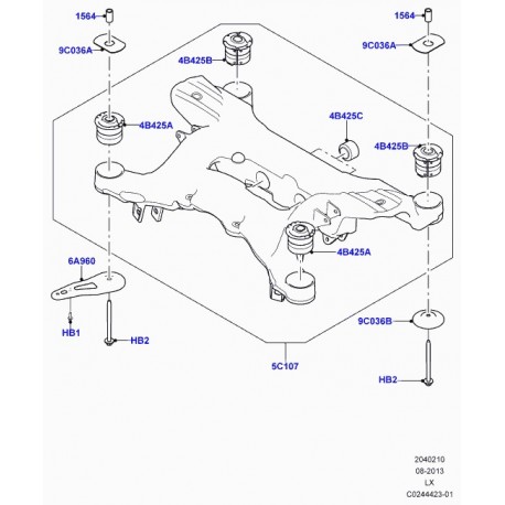 Land rover plaque support de cadre Range L405,  Sport (LR037508)