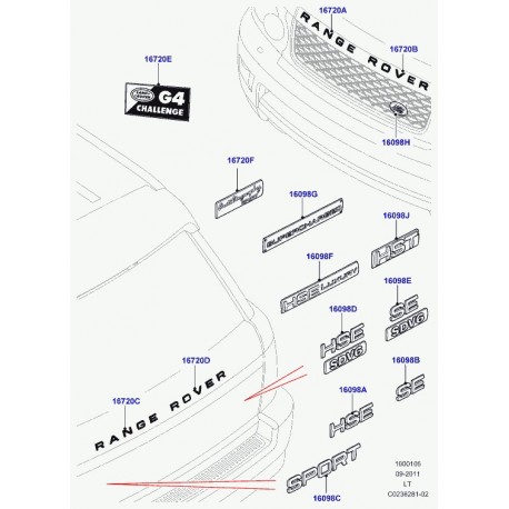 Land rover monogramme Range Sport (LR037600)