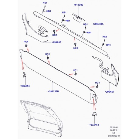 Land rover couvre-joint enjoliveur Range L405 (LR037607)