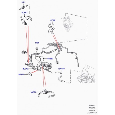 Land rover tuyau flexible a depression Range Sport (LR037779)