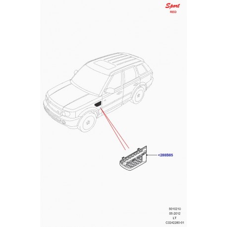Land rover grille entree d'air Range Sport (LR037885)