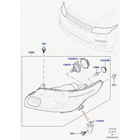 Land rover arretoir Range Sport (LR038033)