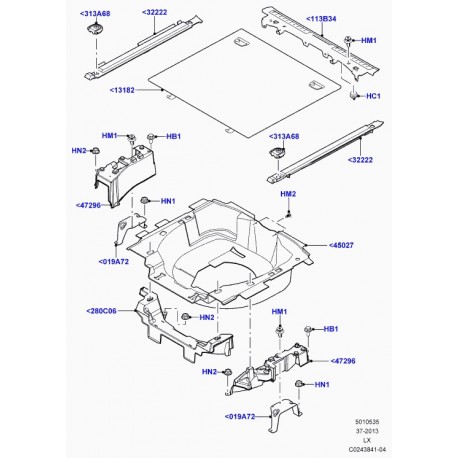 Land rover support porte-roue Range L405,  Sport (LR038042)