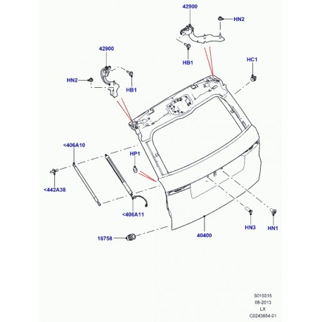 Land rover ecrou special Range L405,  Sport (LR038192)