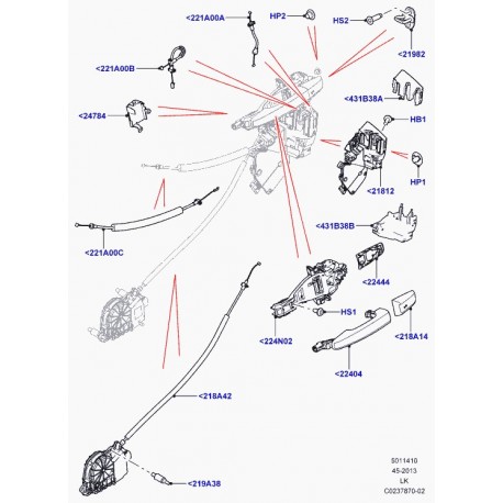 Land rover couvercle poignee Range L405 (LR038498)