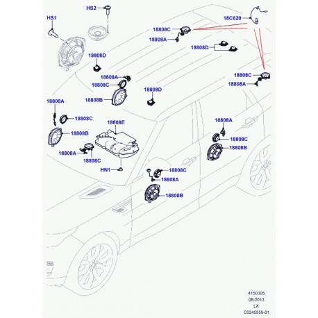 Land rover ecrou Range L405,  Sport (LR038544)