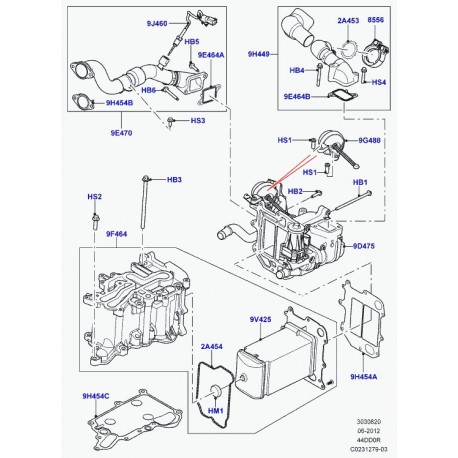 Land rover tube de liaison Range L405,  Sport (LR038549)