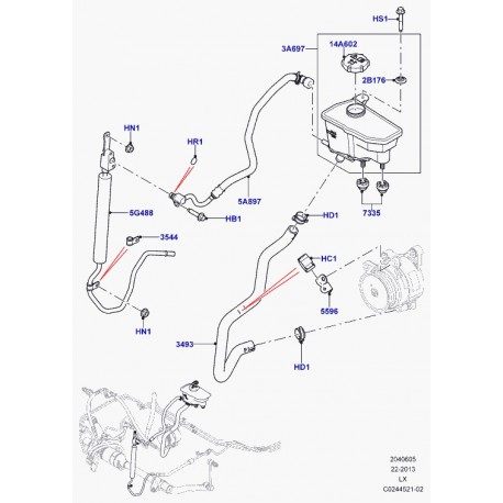 Land rover support flex. barre stabilisatriceil. active Range Sport (LR038598)