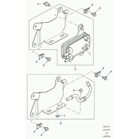 Land rover support et tube de liaison Defender 90, 110, 130 (LR038701)