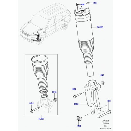 Land rover jeu de manchons Range L405,  Sport (LR038813)