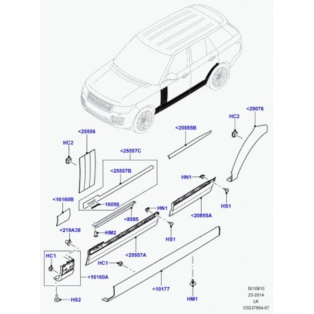 Land rover moulure exterieure porte Range L405 (LR038850)